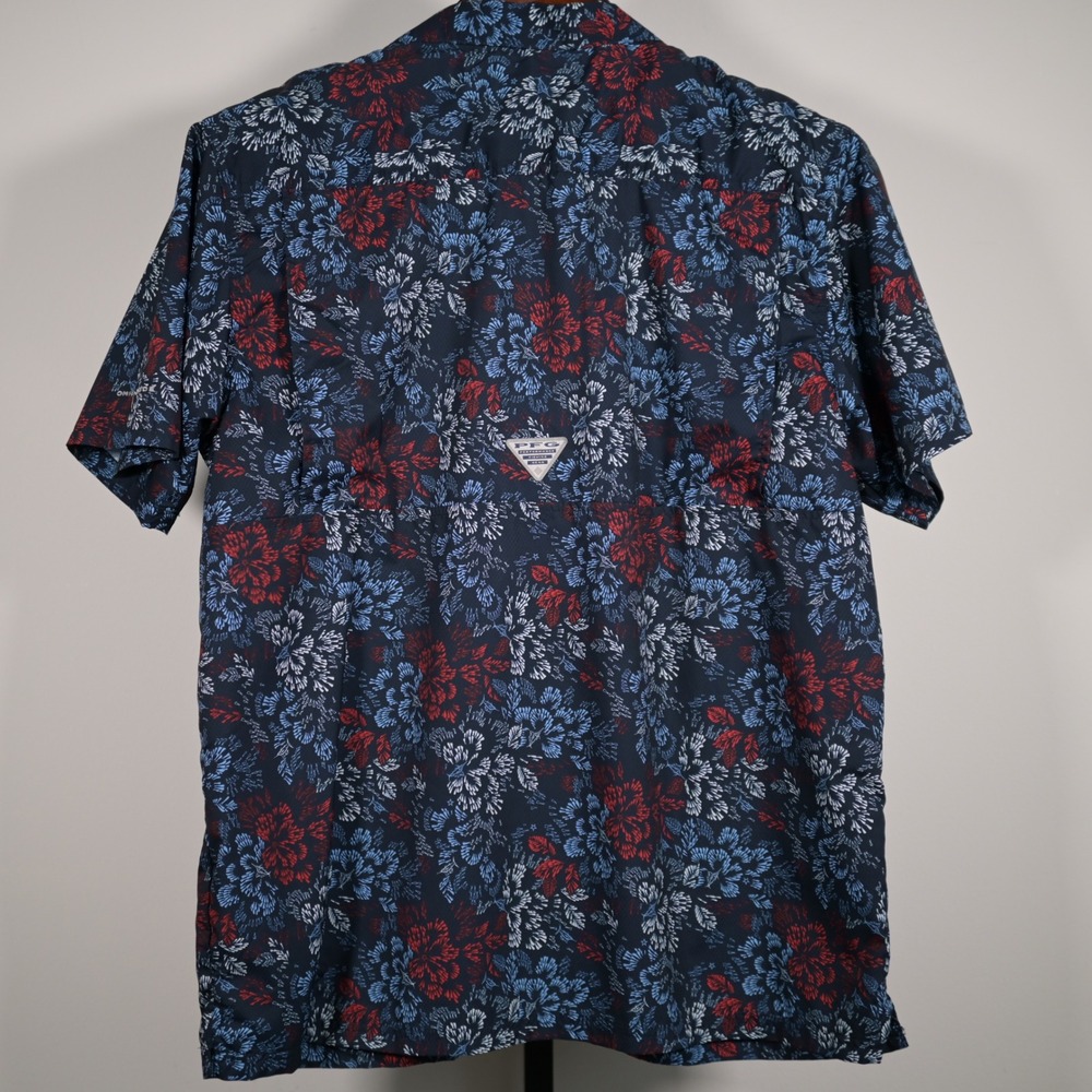 Columbia PFG Mens XL Super Slack Tide shirt Blue Red 4th of July Patriotic - Picture 5 of 9